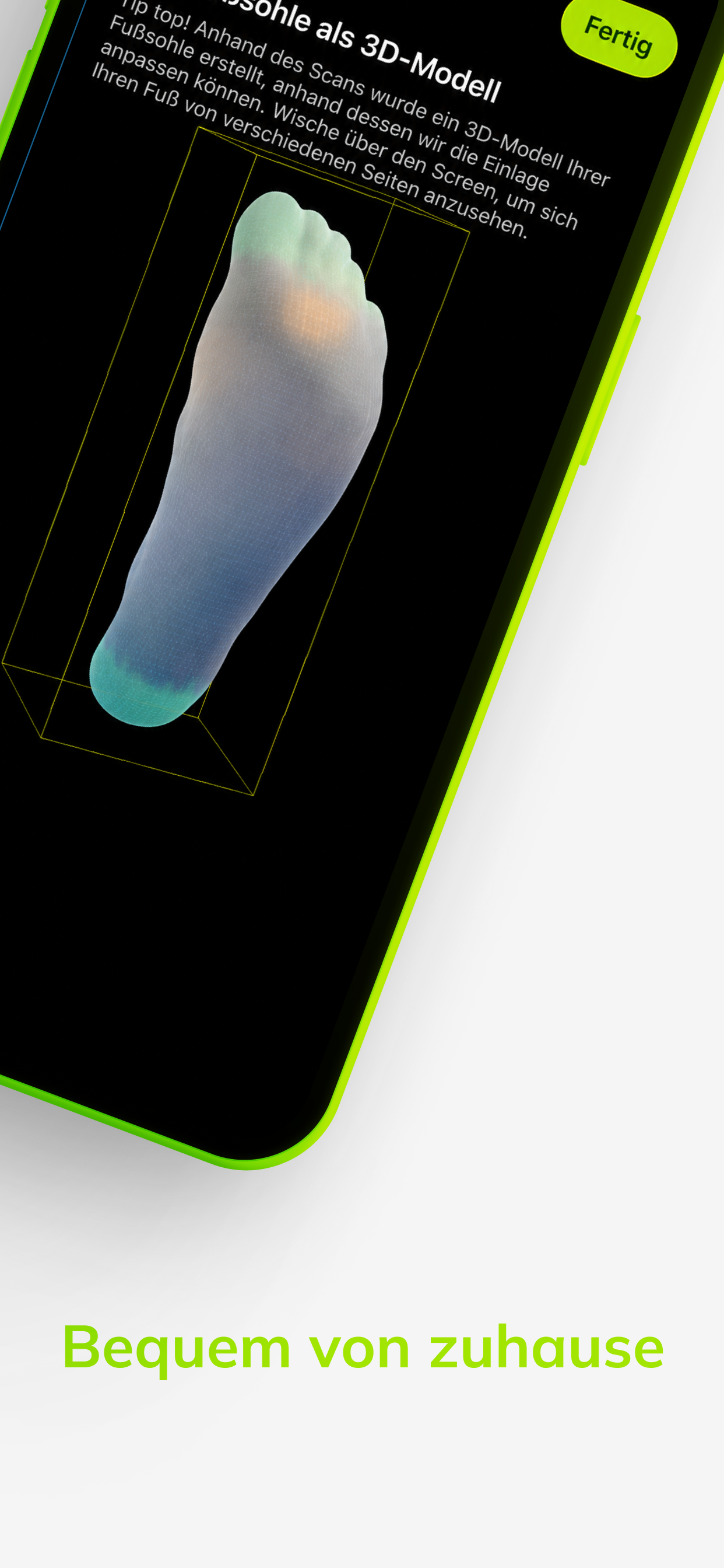 PrimeSoles 3D-Fußmodell nach dem Scan